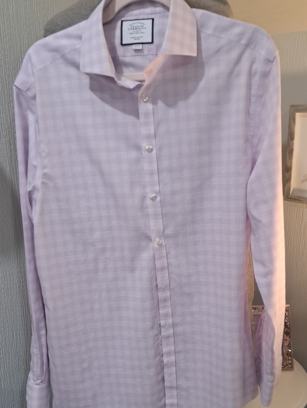 Charles Tyrwhitt Pale Pink Windowpane Dress Shirt